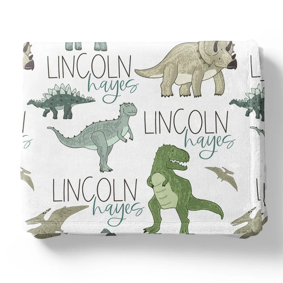 Dinosaur Friends Personalized Toddler Blanket