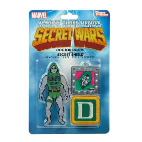 Dr Doom Lapel Pin, Keychain, & Patch Set