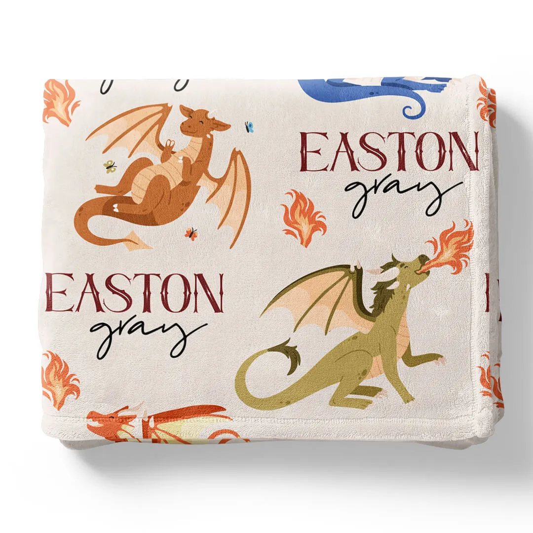 Dragon Friends Personalized Kids Blanket