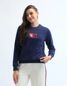 Drop Shoulder Brand Printed Sweatshirt