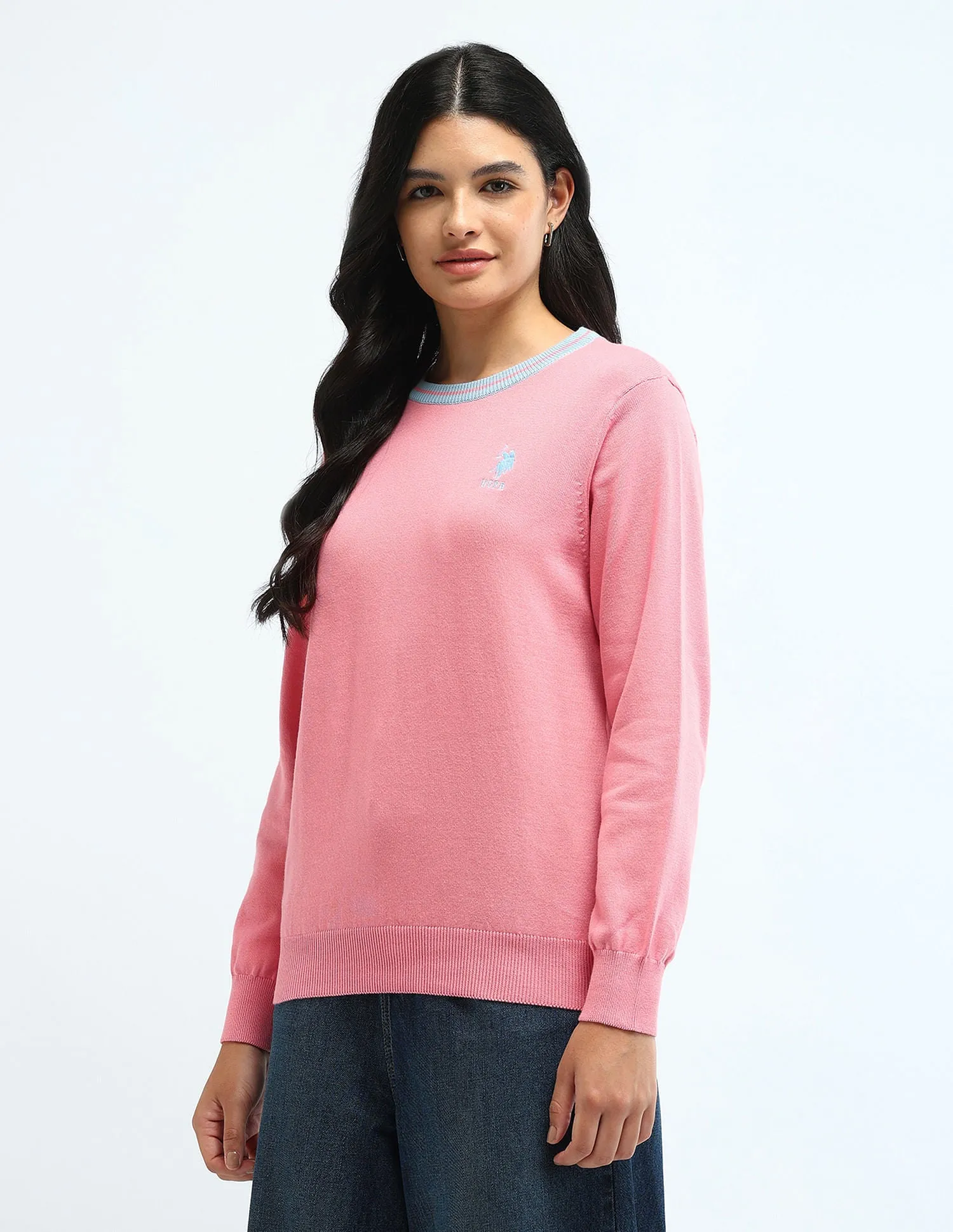 Drop Shoulder Cotton Sweater