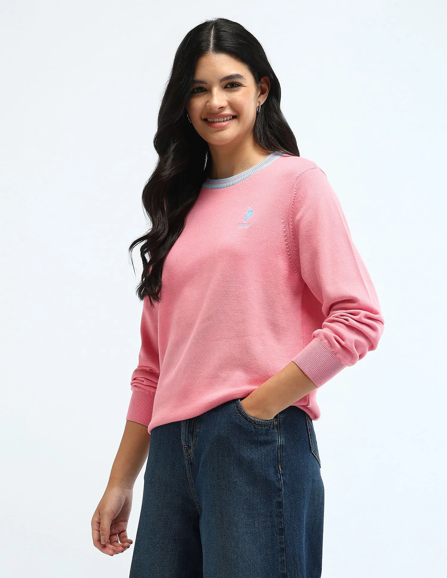 Drop Shoulder Cotton Sweater