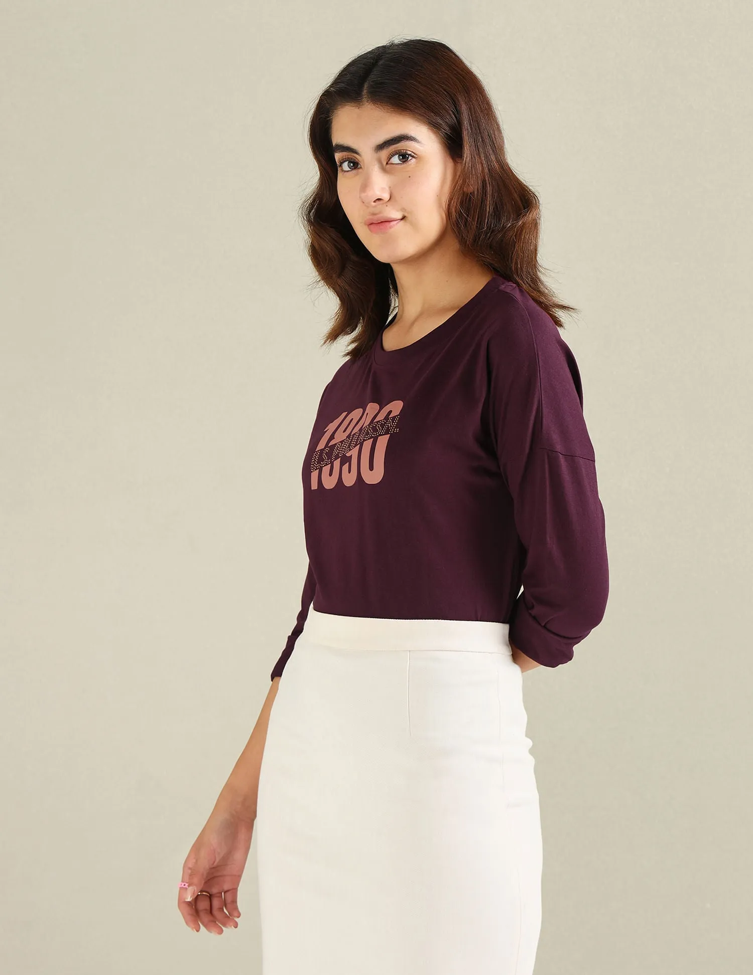 Drop Shoulder Embellished T-Shirt