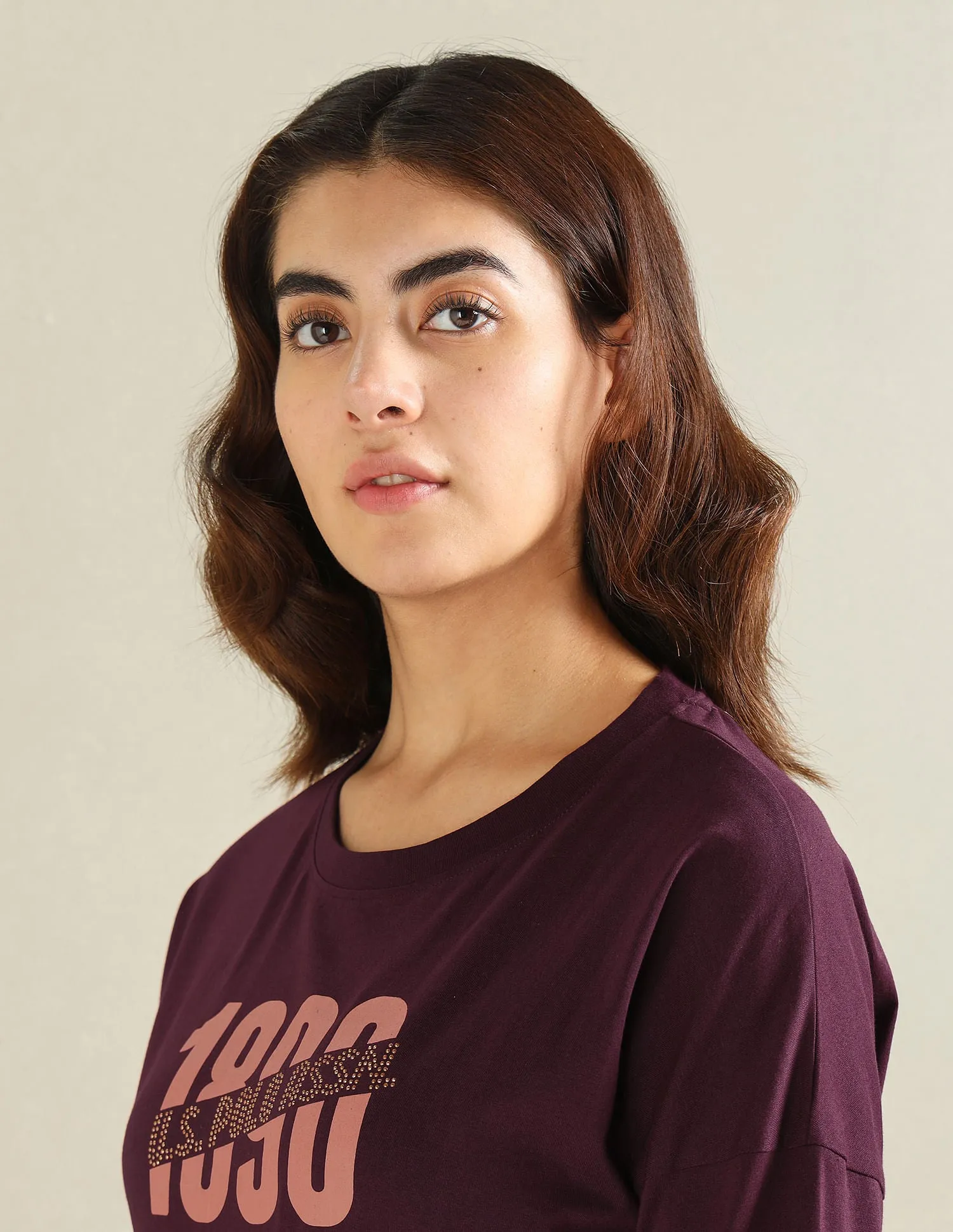 Drop Shoulder Embellished T-Shirt