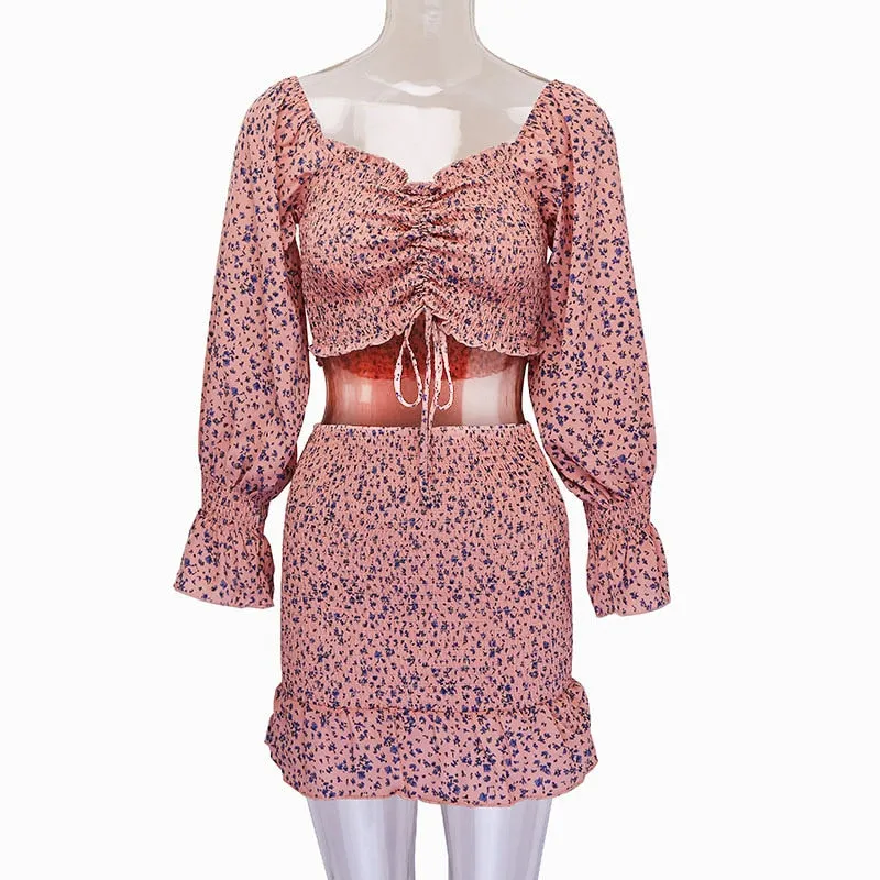 Floral Print Sashes Shirt Dress