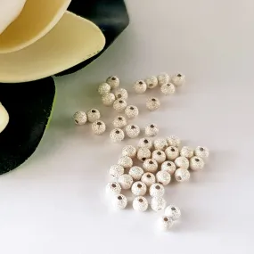 Genuine Sterling Silver Findings - 925 Stardust Round Beads | Precious Metal Findings