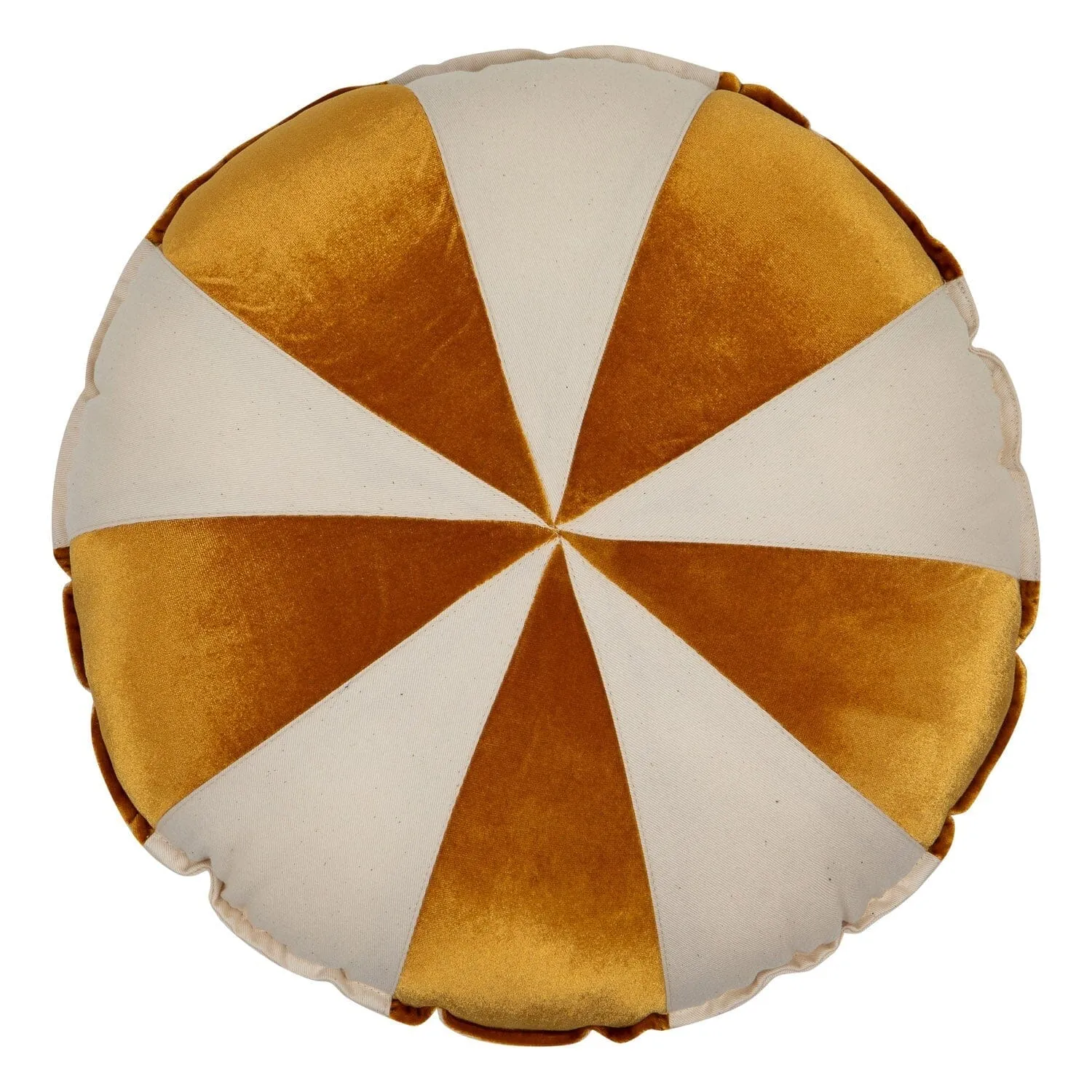 Gold Circus Round Patchwork Pillow