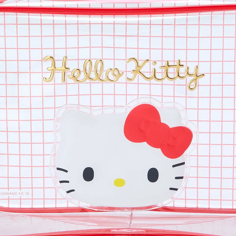 Hello Kitty Clear Grid Zipper Pouch