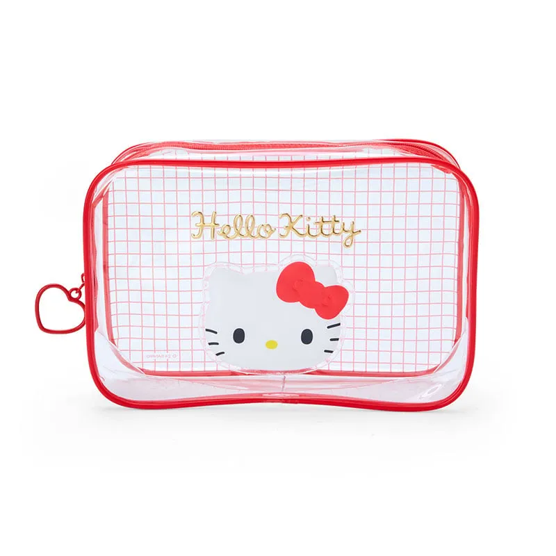 Hello Kitty Clear Grid Zipper Pouch