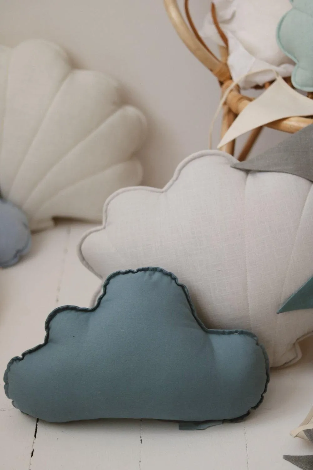 Linen Eye of the Sea Cloud Pillow