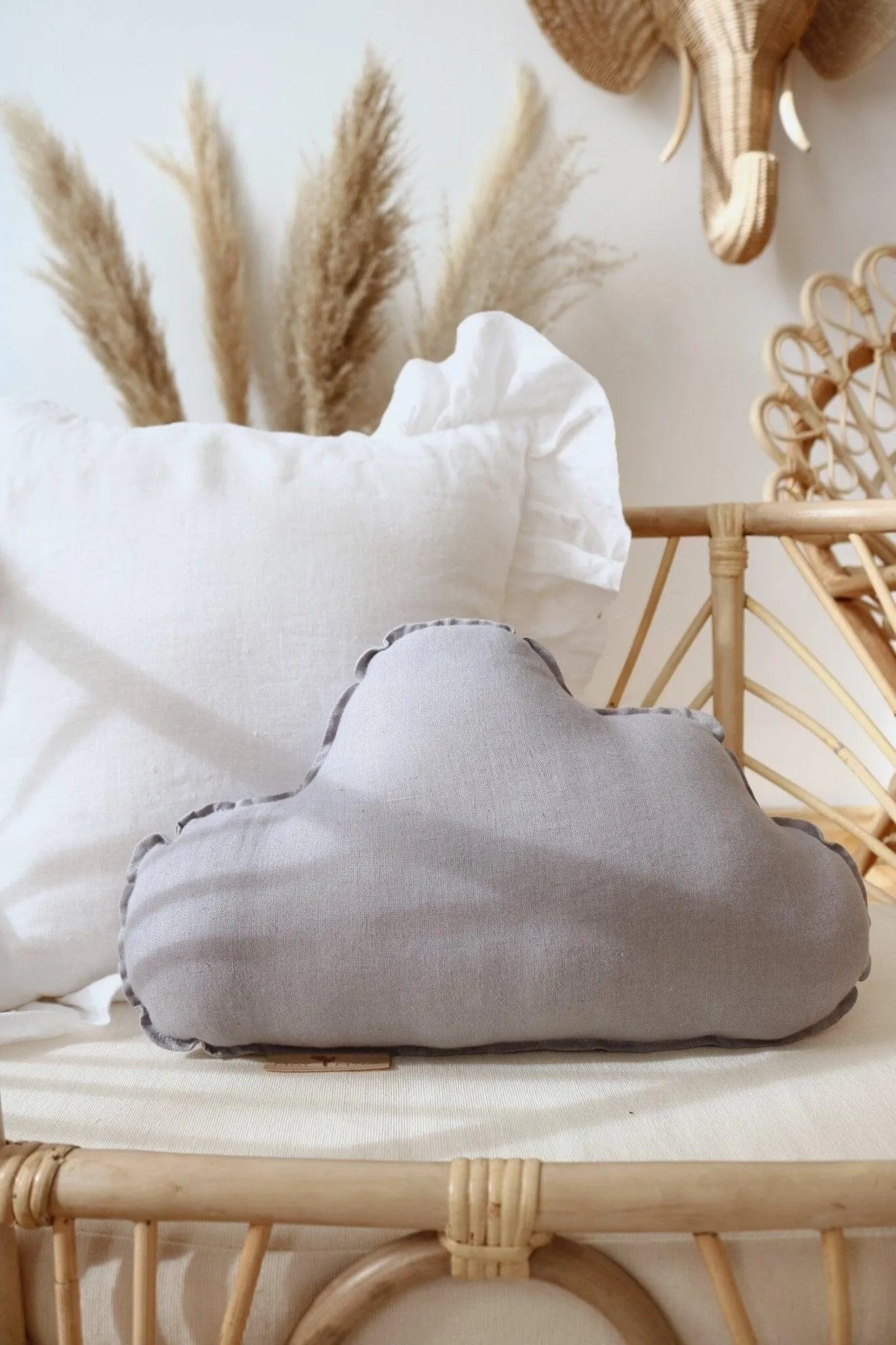 Linen Grey Cloud Pillow