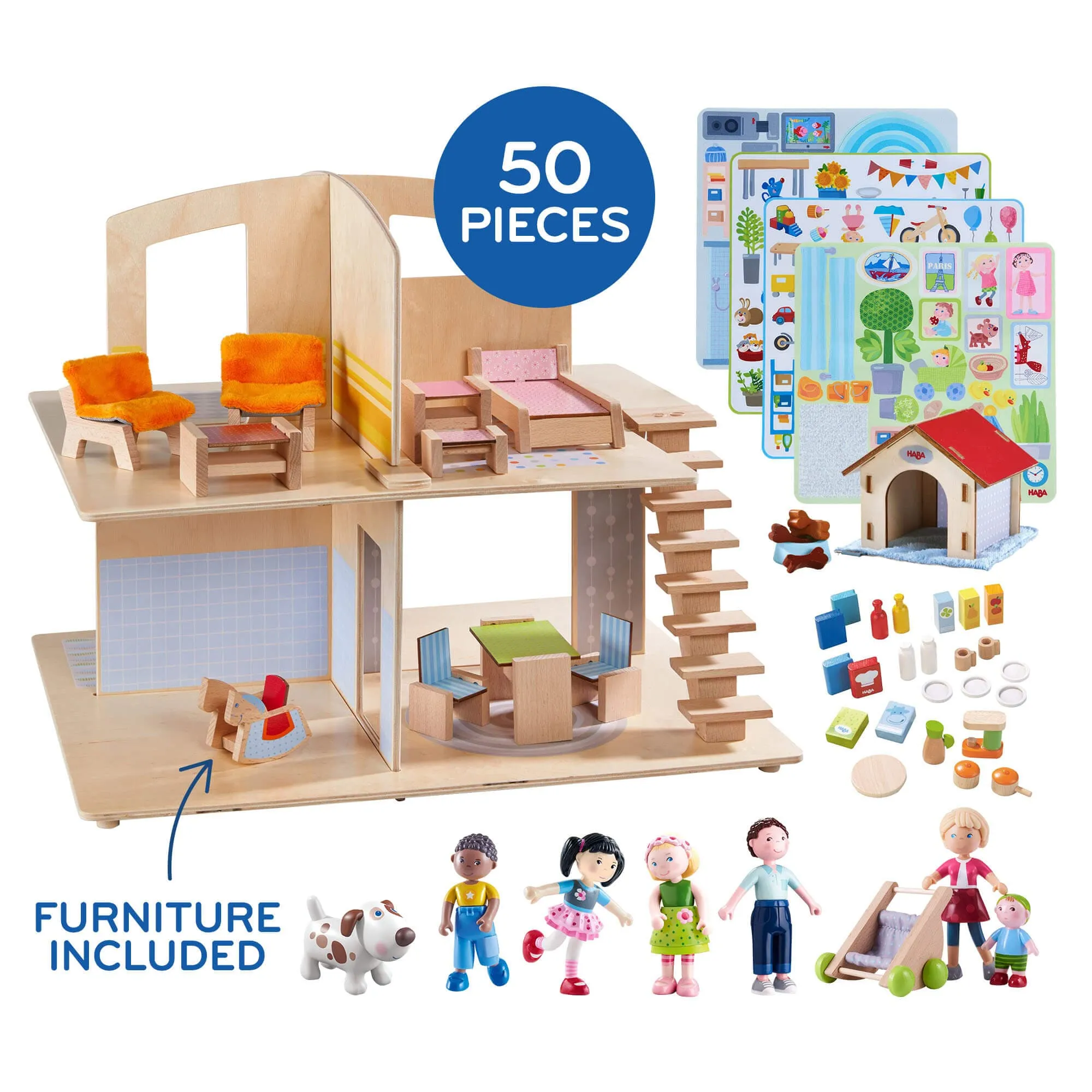 Little Friends Family Fun Dollhouse Bundle with Kitchen Accessories