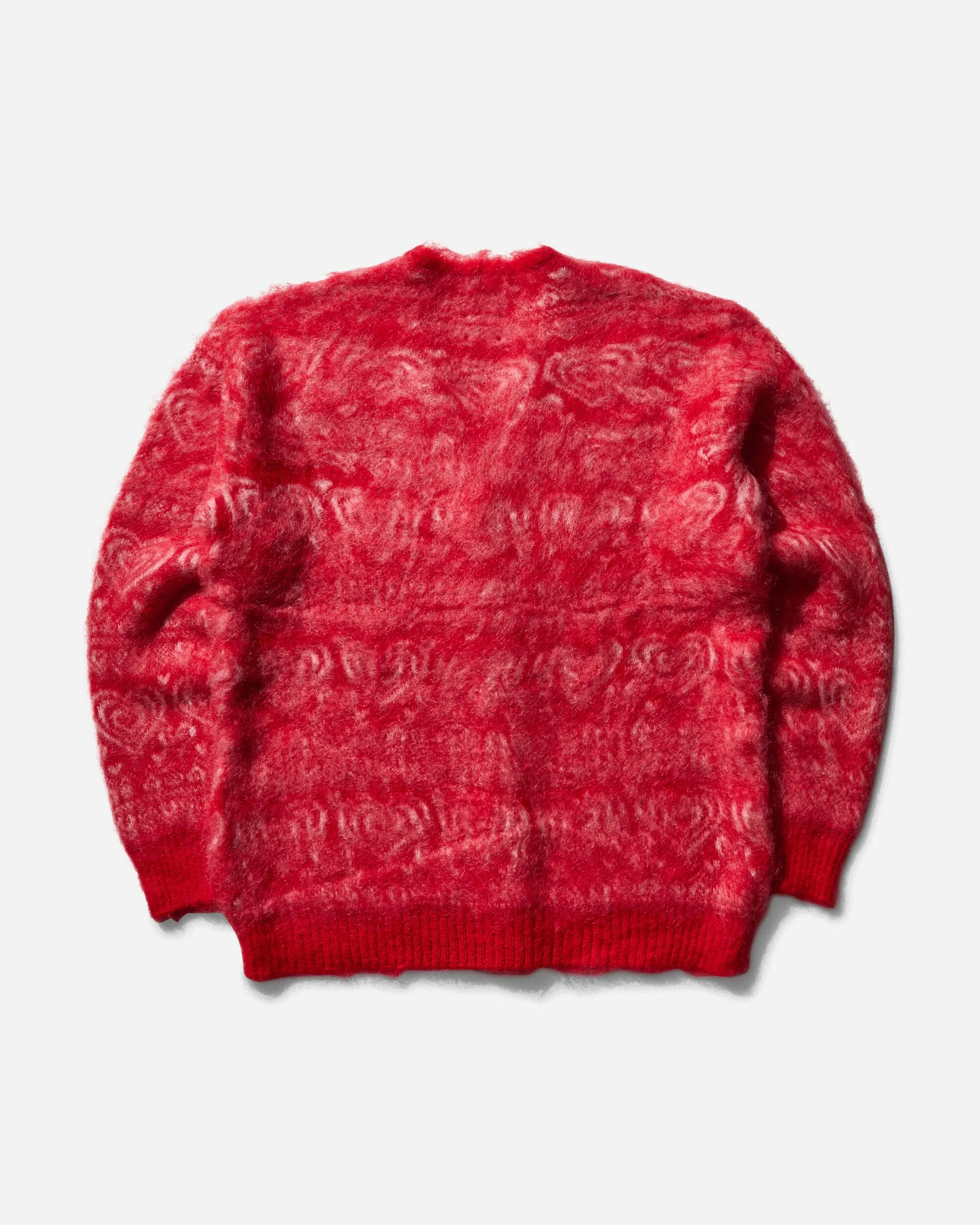 Men's Heart Mohair Cardigan Red