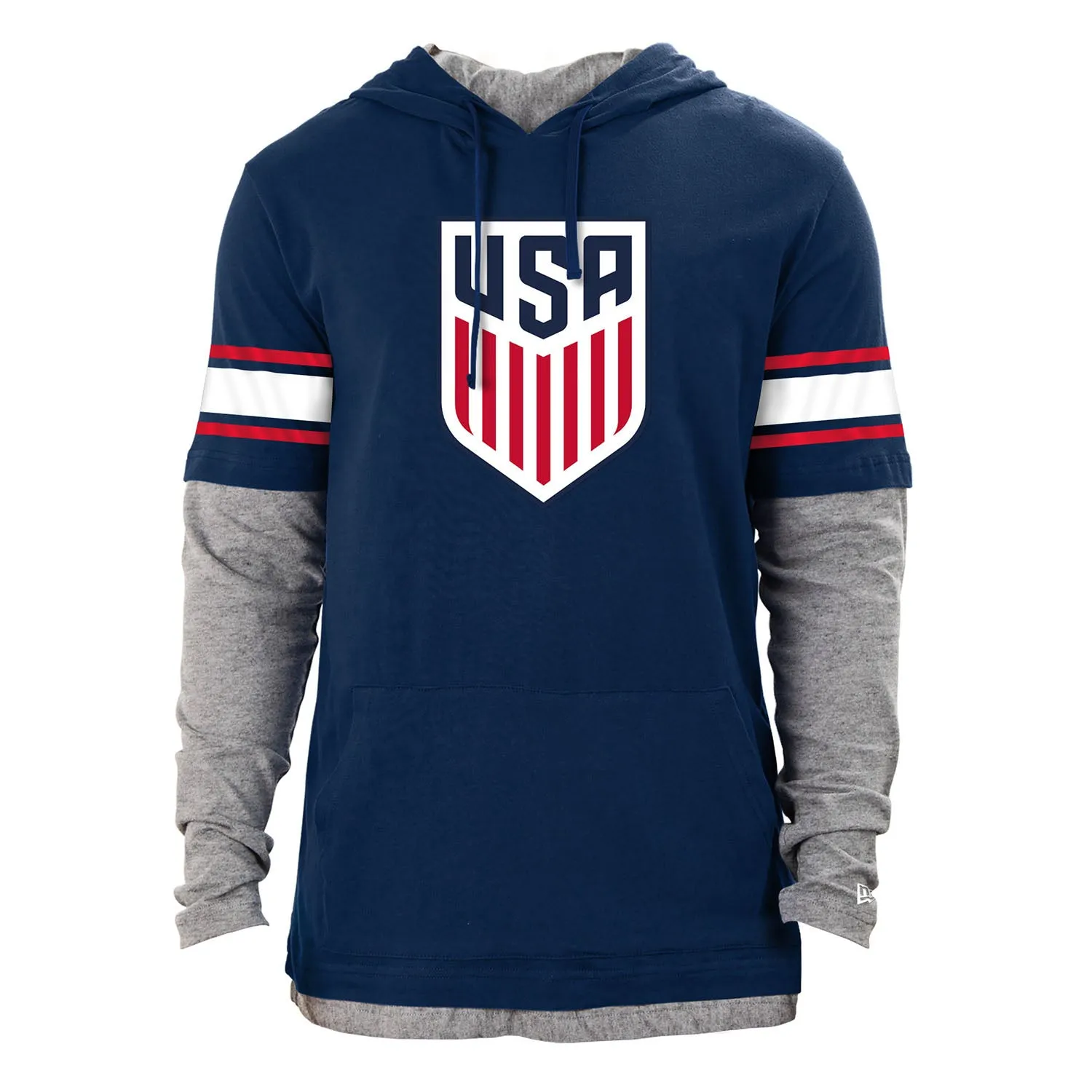 Men's New Era USMNT Brushed Two-Fer Hoodie Pullover