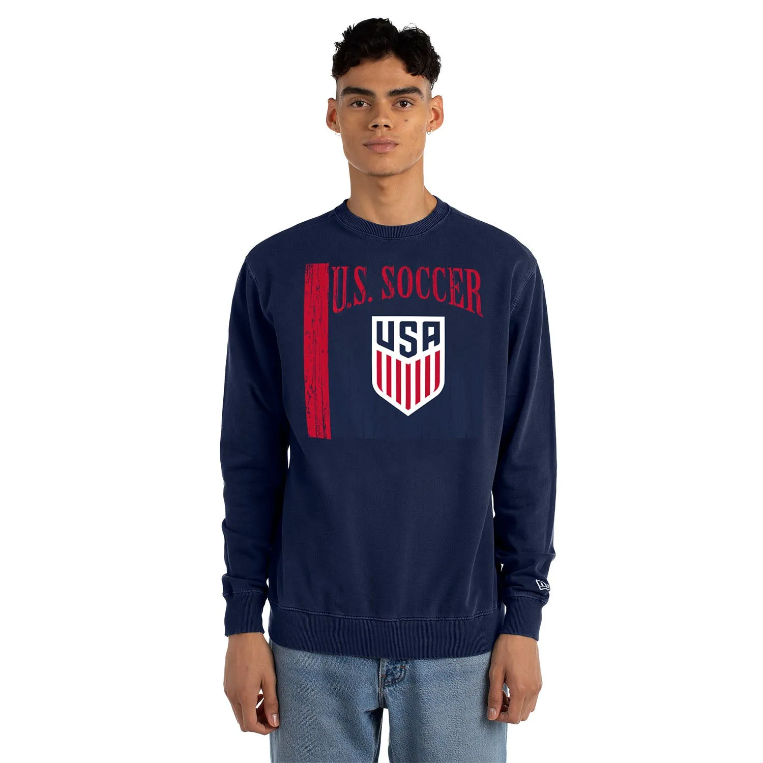 Men's New Era USMNT French Terry Grey Crew Pullover