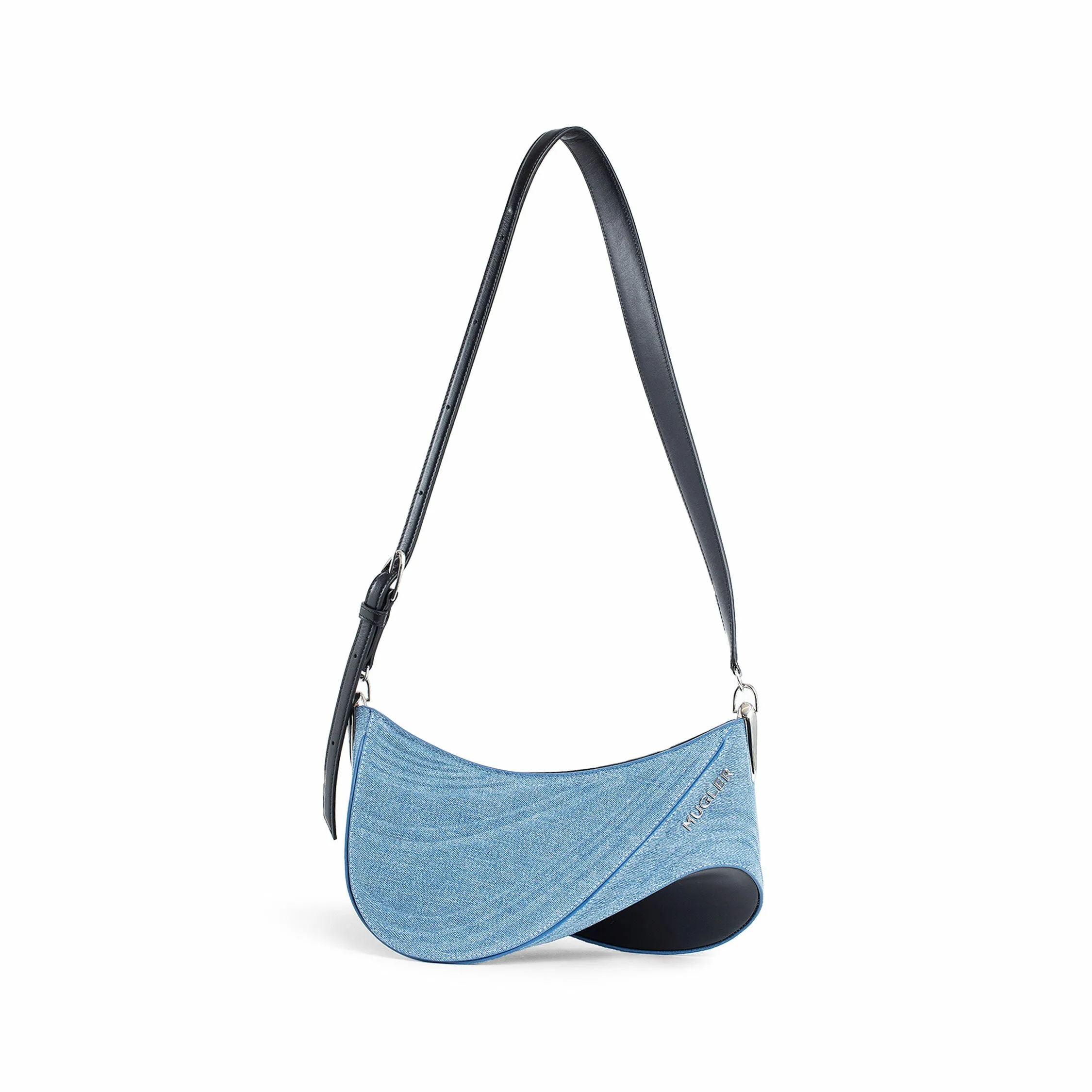 MUGLER WOMAN BLUE CROSSBODY BAGS