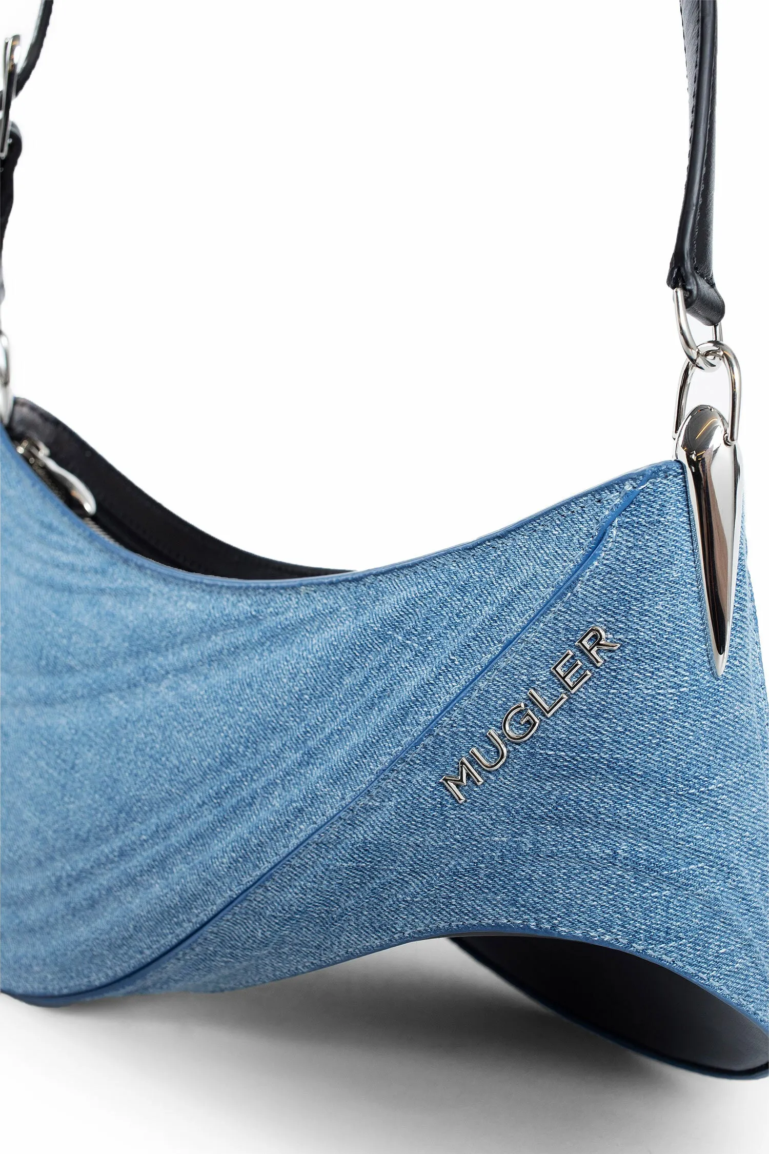 MUGLER WOMAN BLUE CROSSBODY BAGS