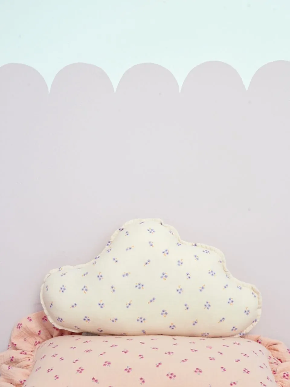 Muslin Purple Forget-Me-Not Cloud Pillow