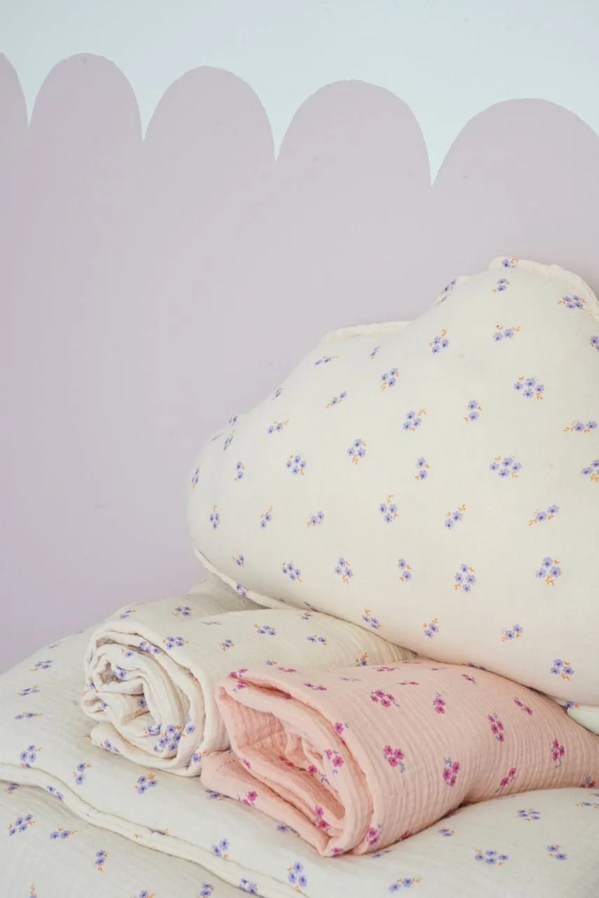 Muslin Purple Forget-Me-Not Cloud Pillow