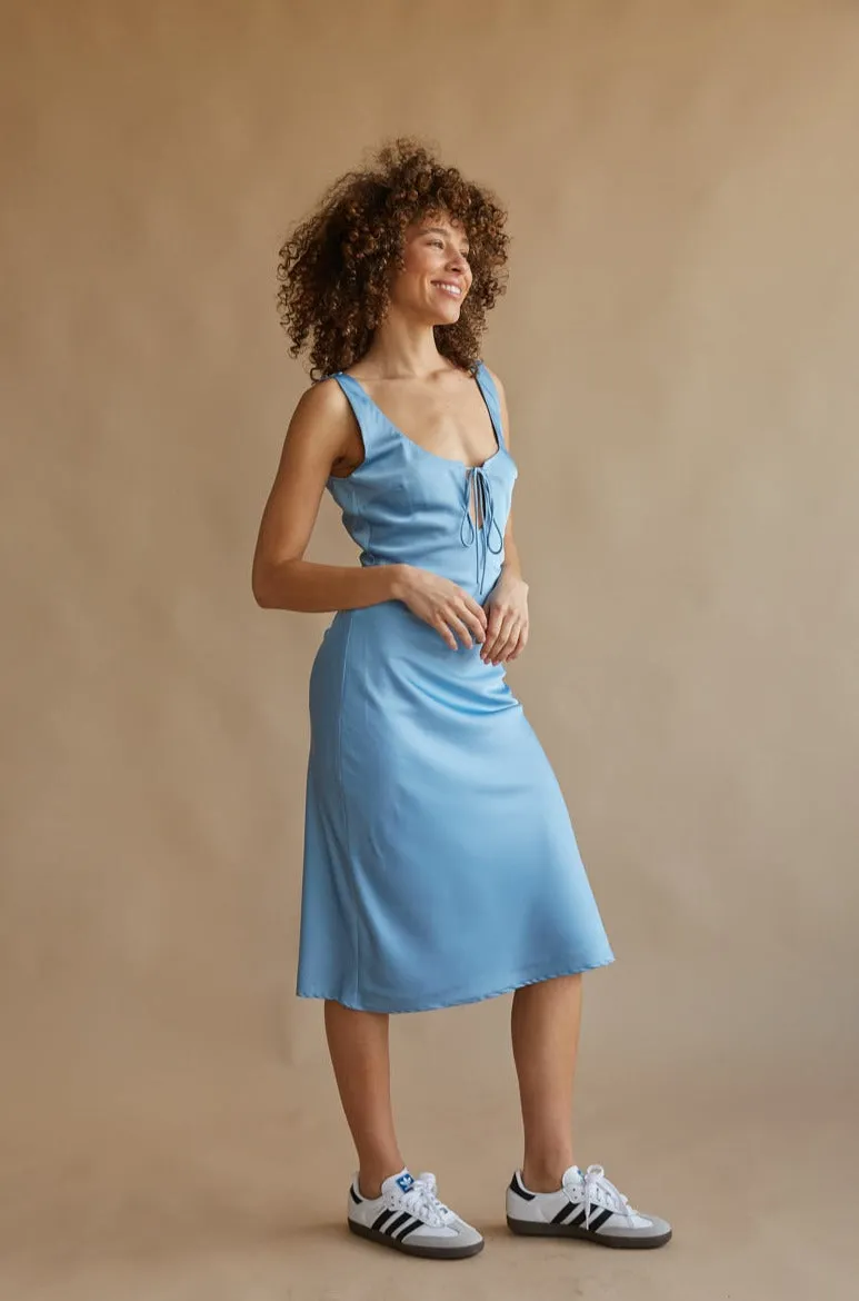 Oakley Keyhole Satin Midi Dress