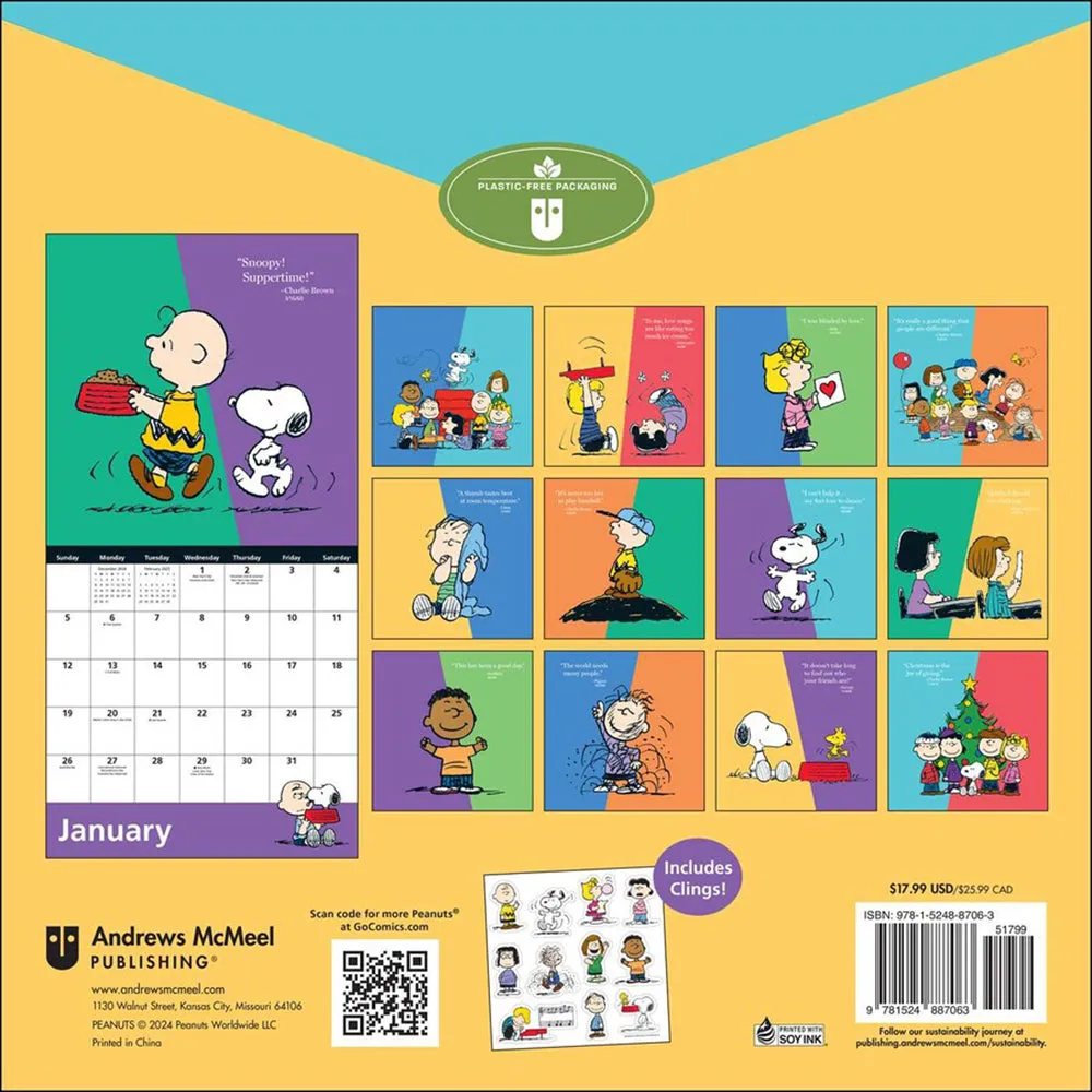 Peanuts 2025 Mini Wall Calendar