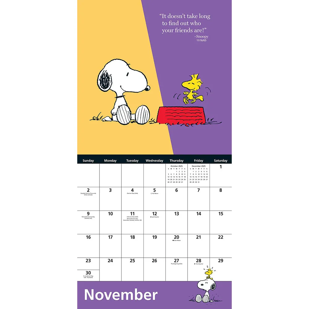 Peanuts 2025 Mini Wall Calendar