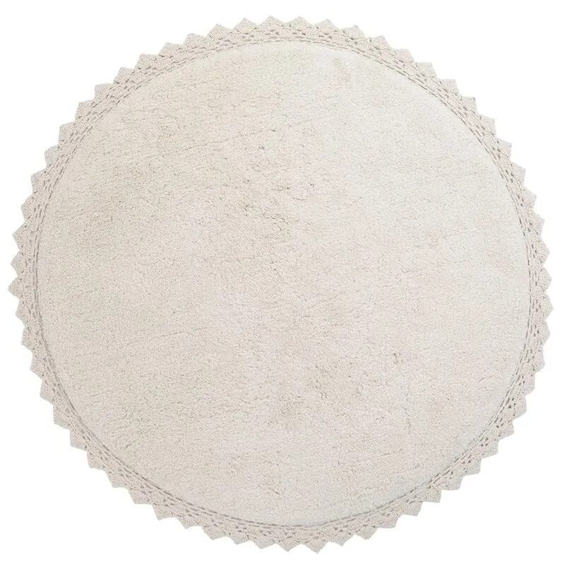 Perla Ecru Rug Crochet Finish