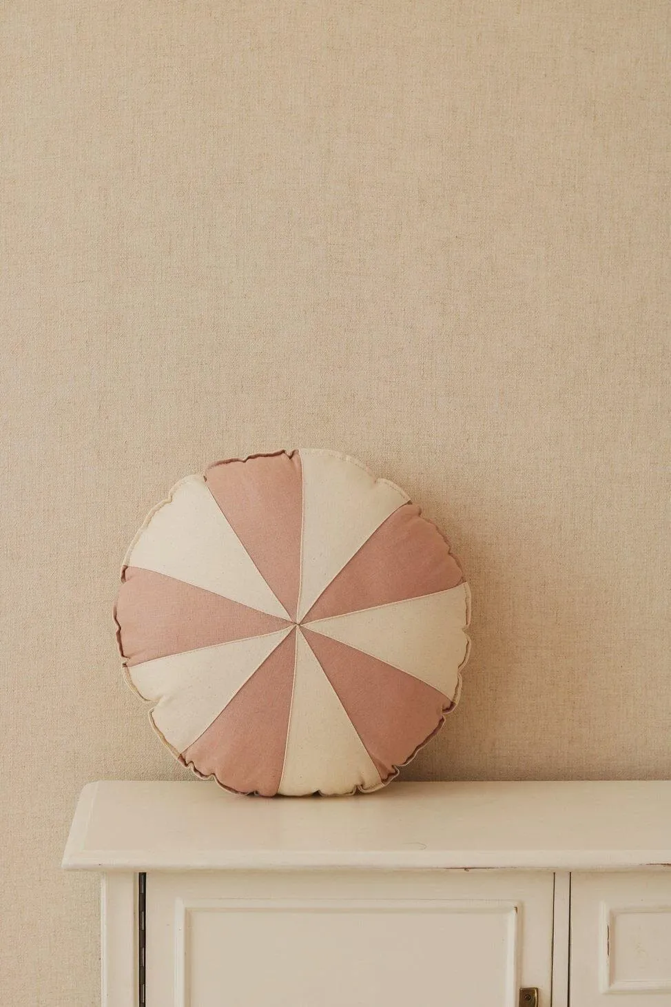 Powder Pink Circus Round Patchwork Pillow