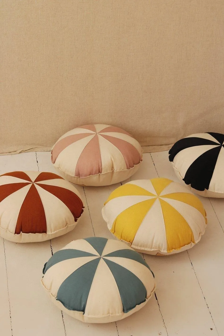 Powder Pink Circus Round Patchwork Pillow