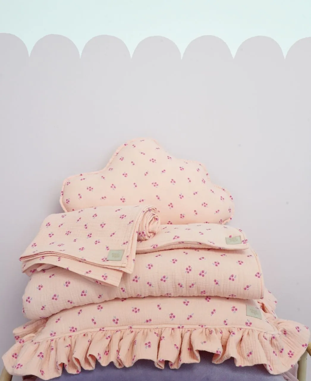 Presale - Muslin Pink Forget-Me-Not Cloud Pillow