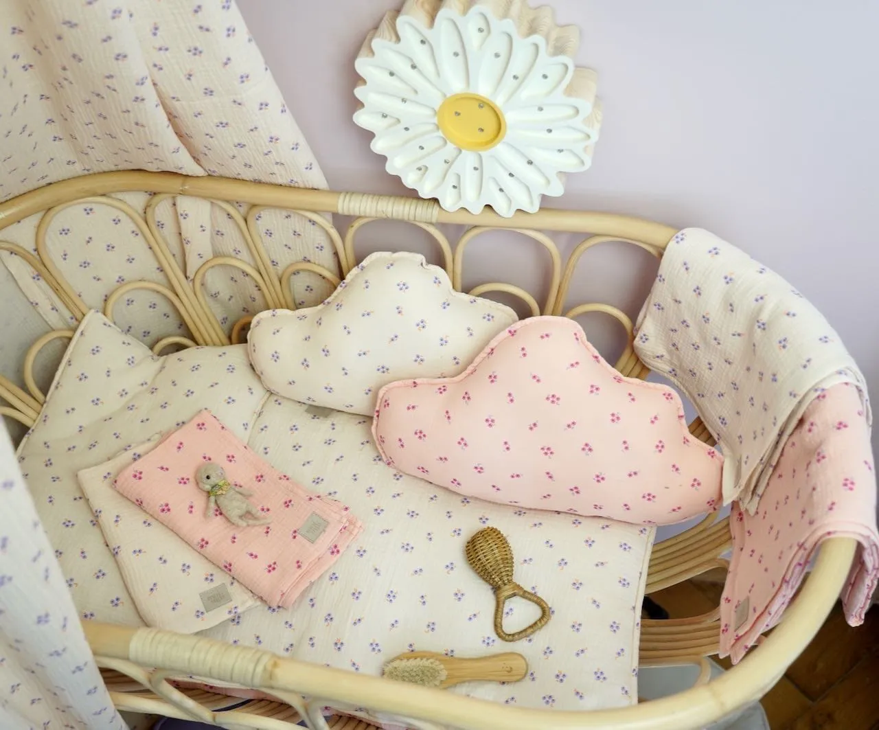 Presale - Muslin Pink Forget-Me-Not Cloud Pillow