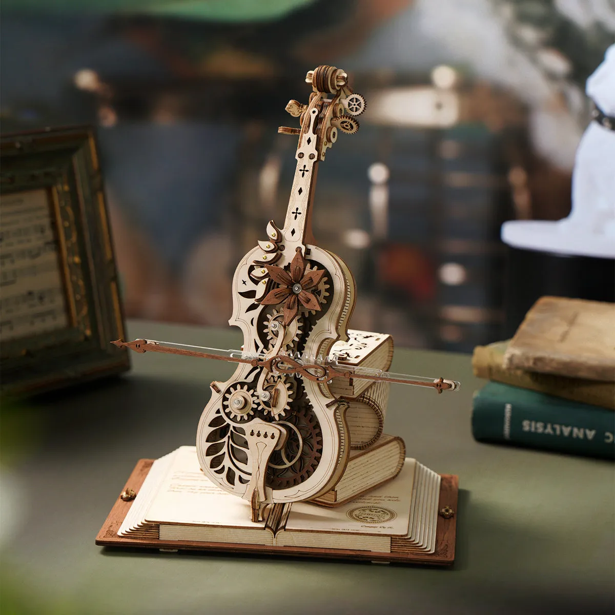 ROKR Magic Cello Mechanical Music Box 3D Wooden Puzzle AMK63