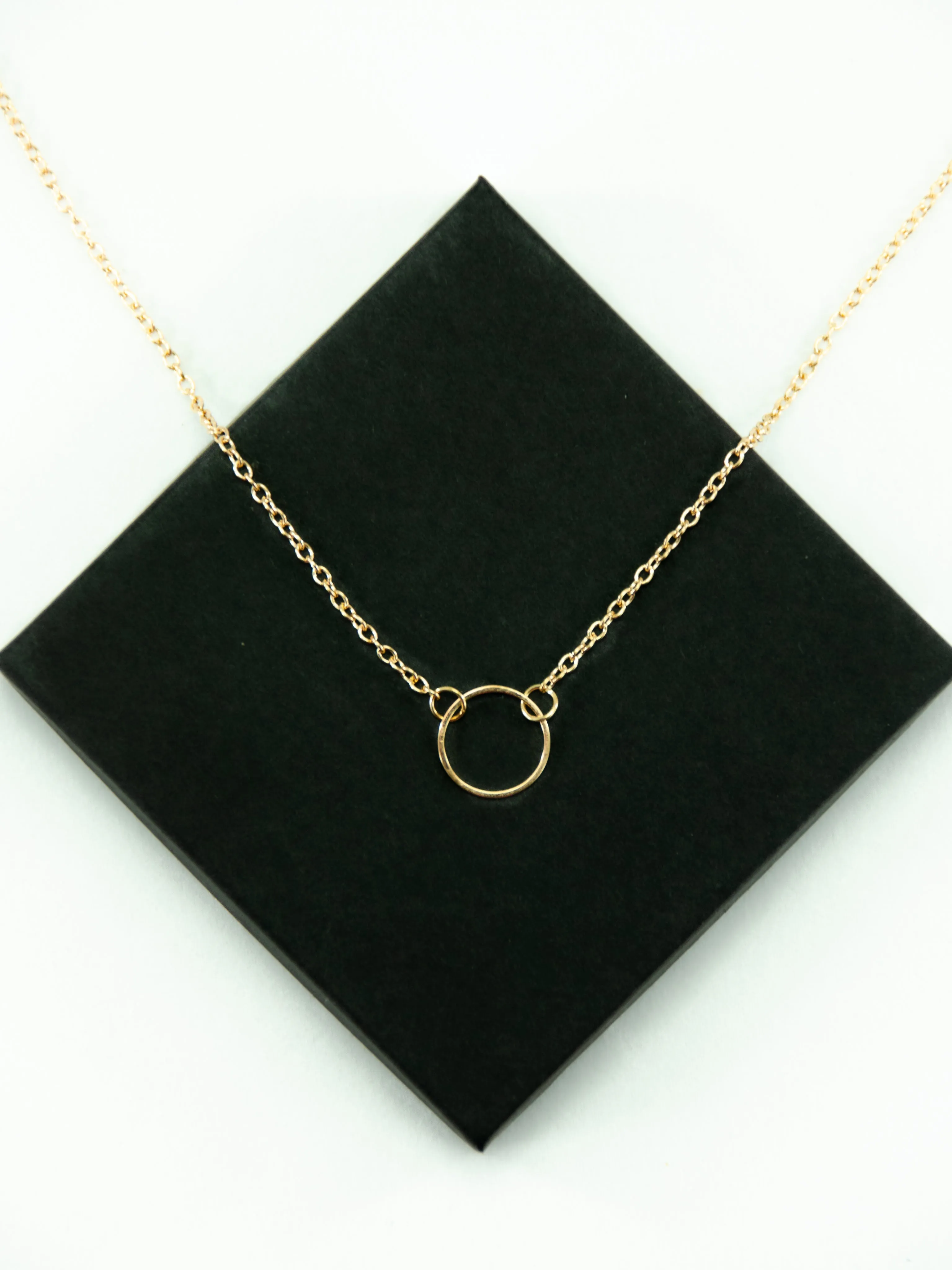 Rudolf Reindeer Christmas 14K Circle Necklace Gift