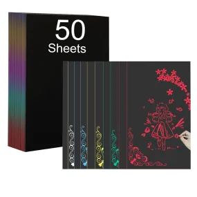 Scratch Paper A4 Size for Laser Engraving - Pack of 5 Color and 50 Sheets