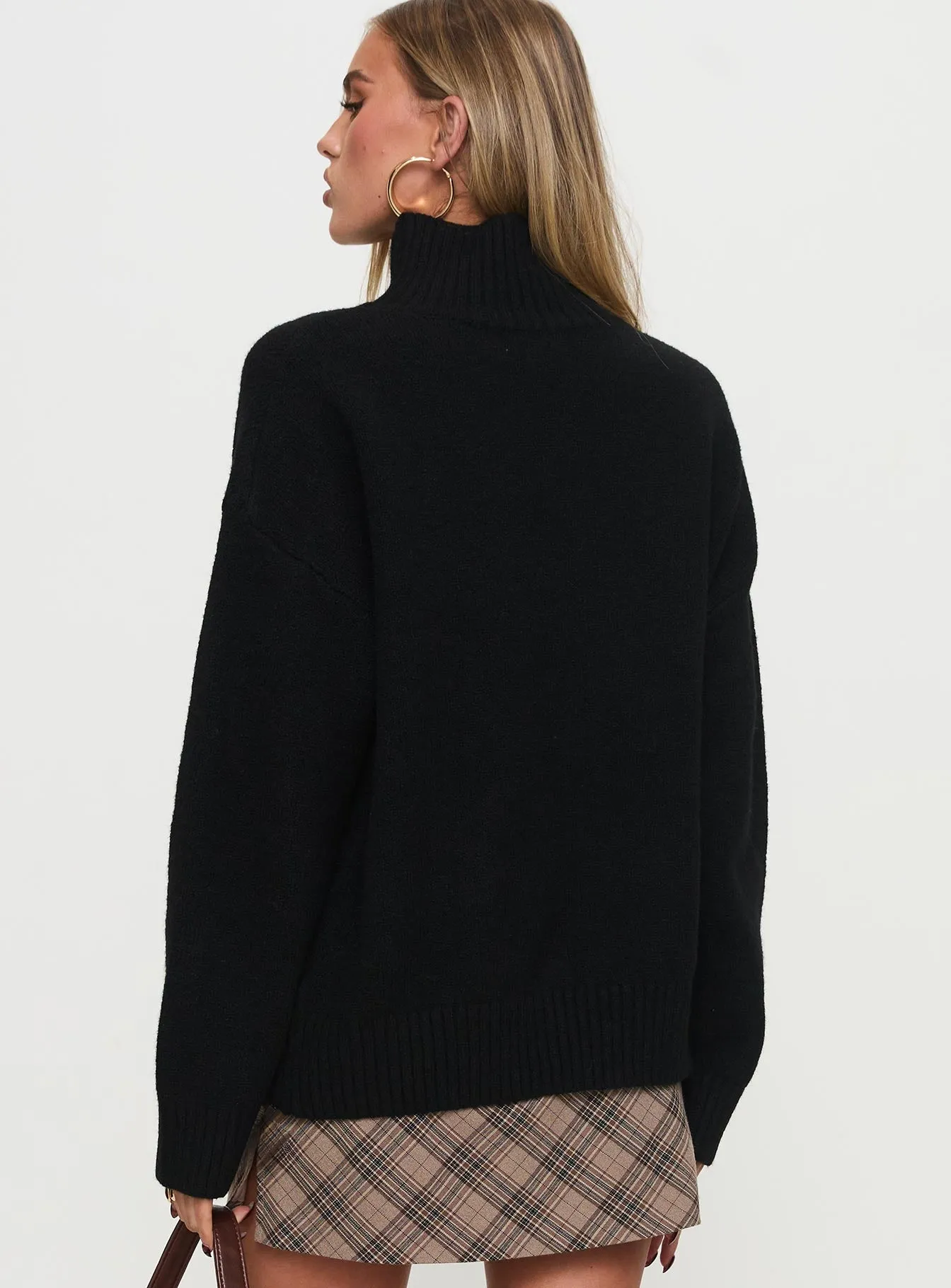 Shes So Sweet Bow Knit Sweater Black