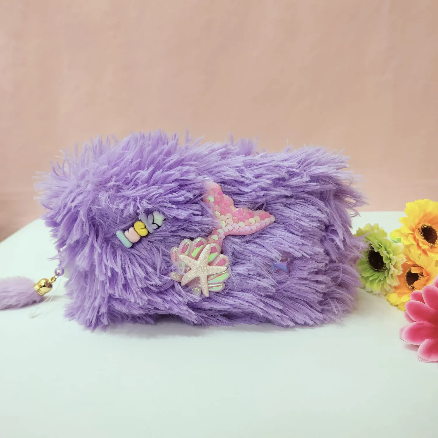 Soft Cotton  And  Furr Pouch.