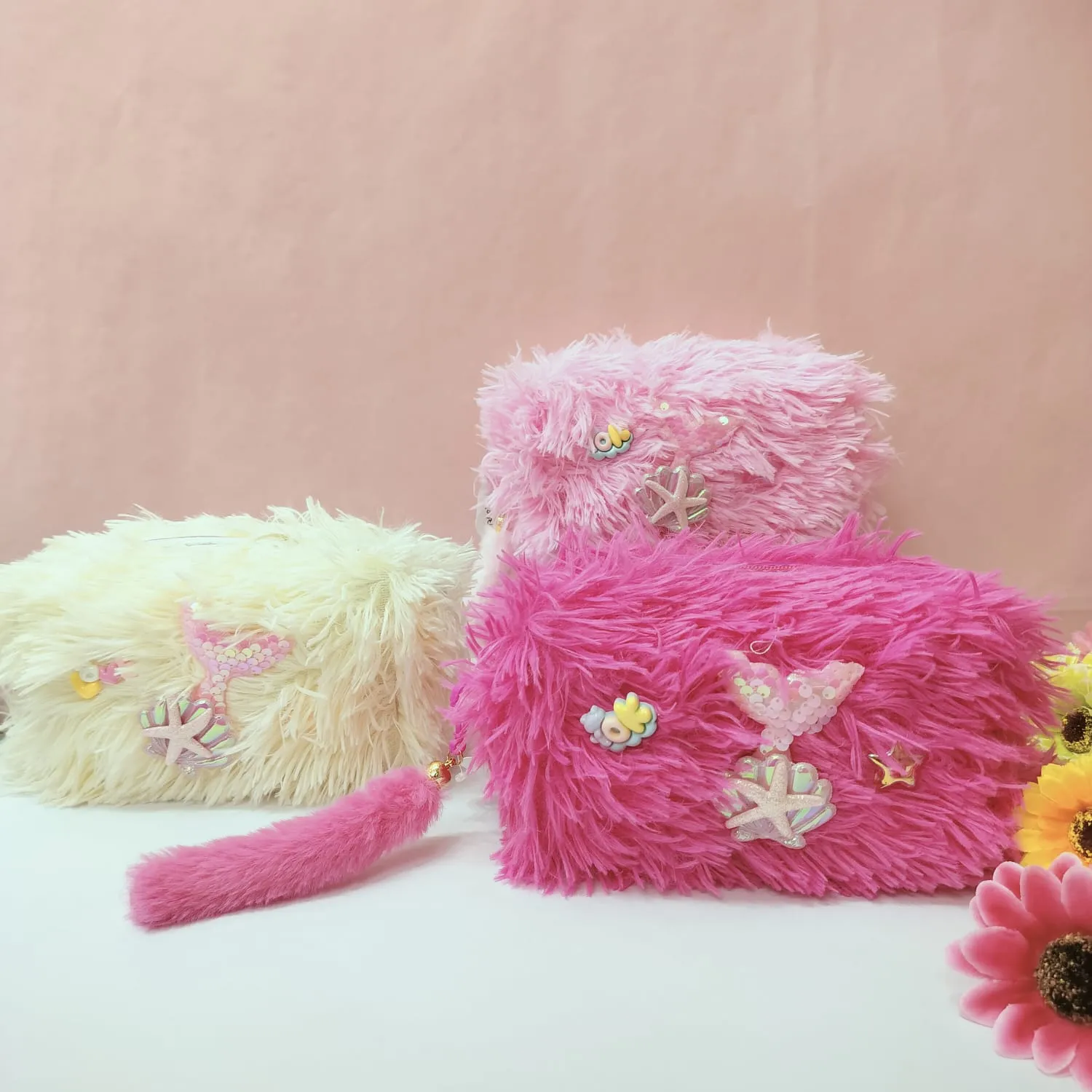 Soft Cotton  And  Furr Pouch.