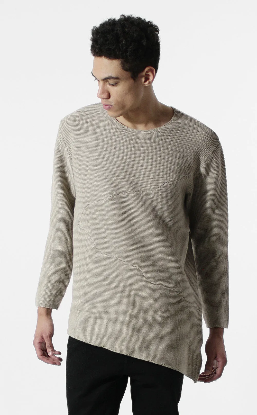 Unknown Misanthrope Asymmetrical Wide Hem Knitted Designer Sweater