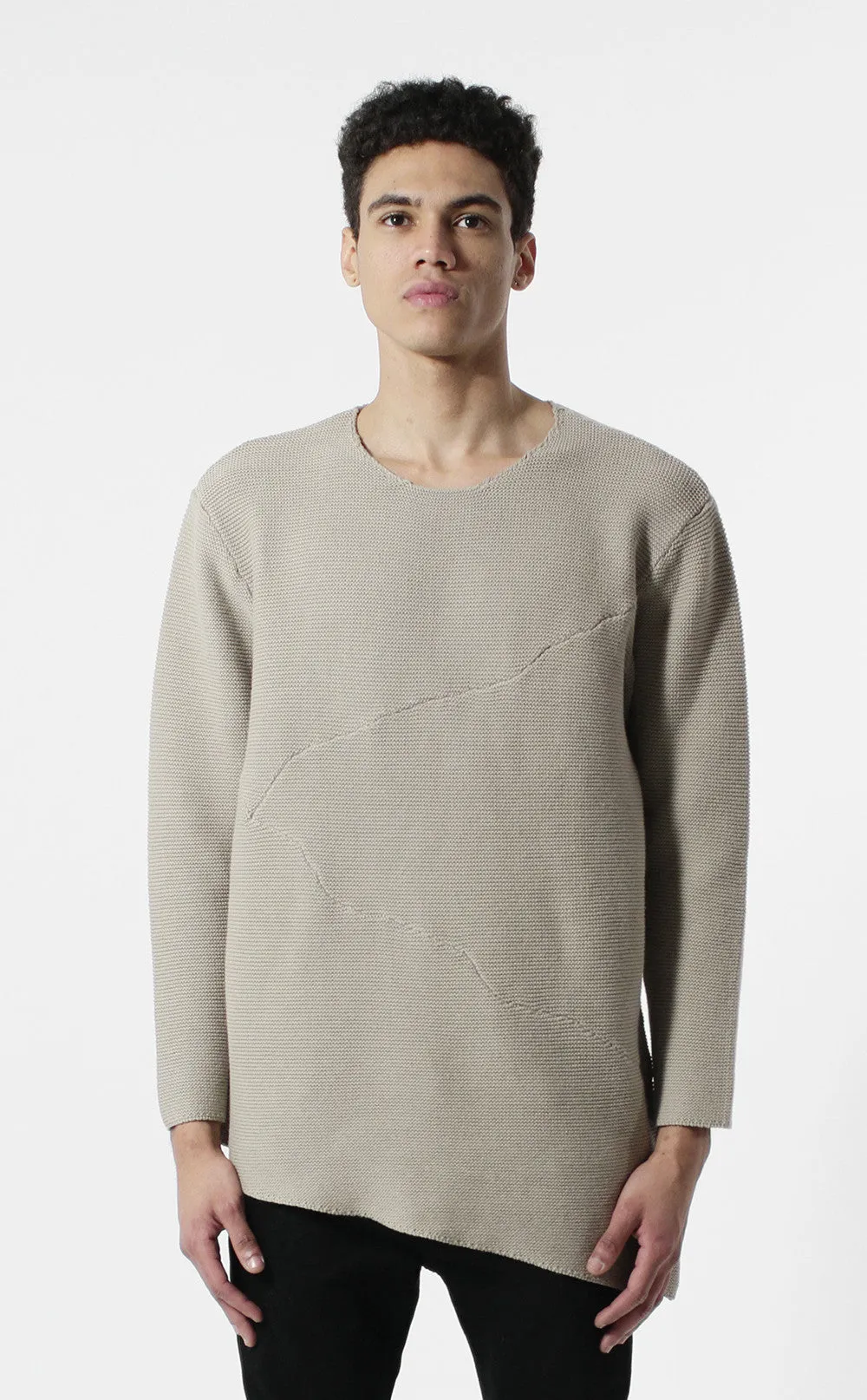 Unknown Misanthrope Asymmetrical Wide Hem Knitted Designer Sweater