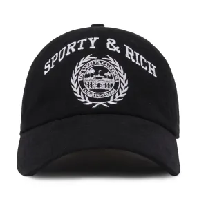 Varsity Crest Embroidered Hat 'Faded Black'