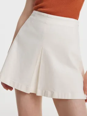 White Denim Mini Skirt