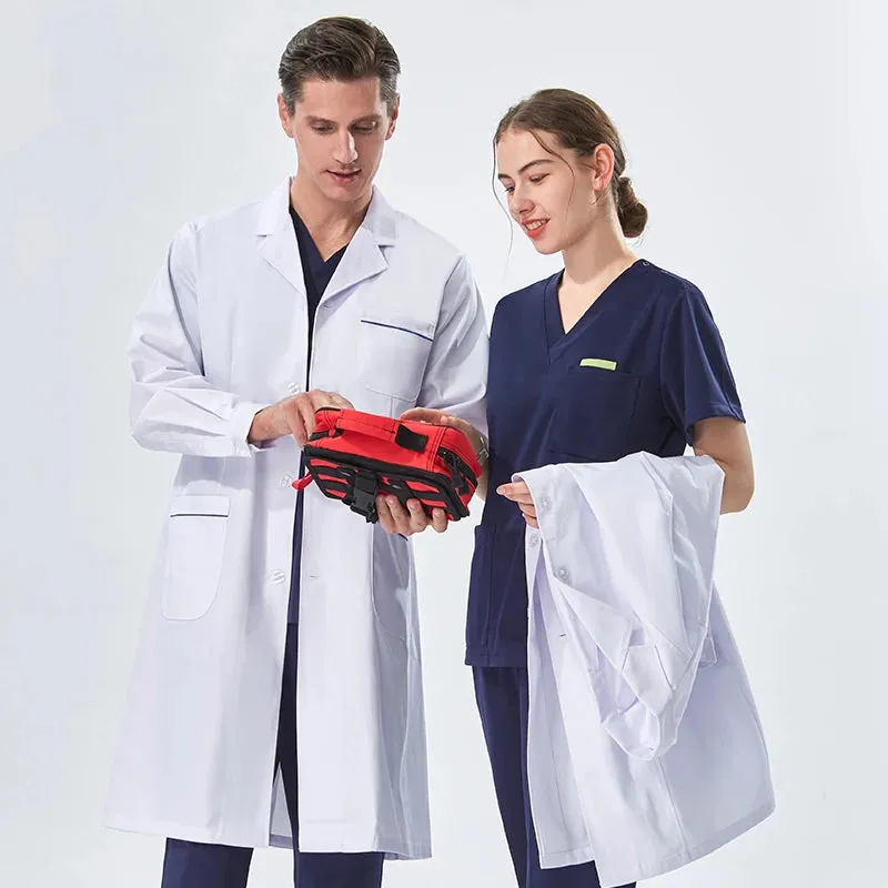 White Lab Coat Robe for Women Men Students Chemistry Healthcare Professionals Nurse