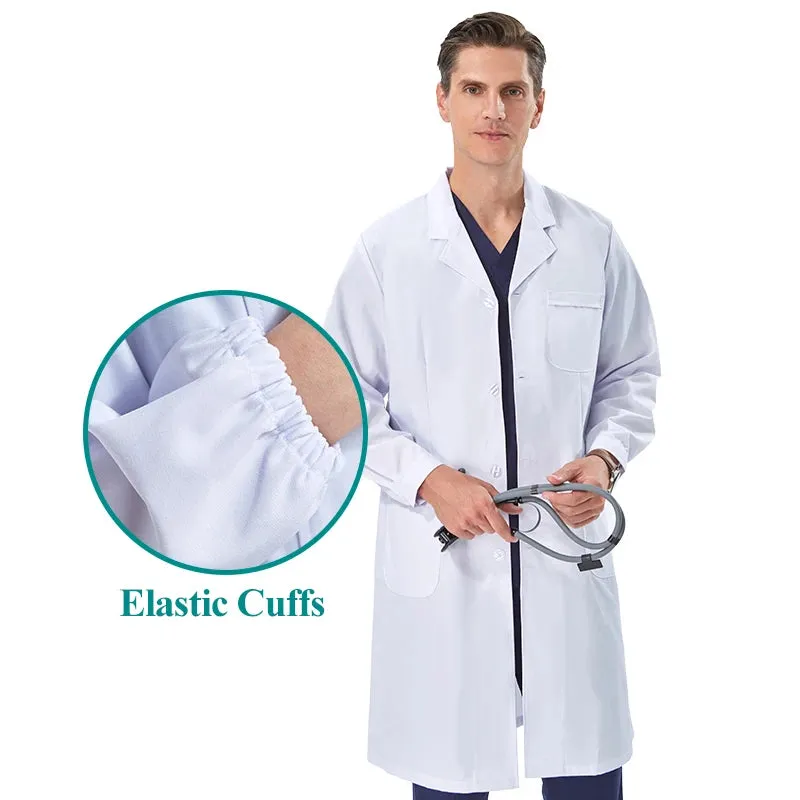 White Lab Coat Robe for Women Men Students Chemistry Healthcare Professionals Nurse