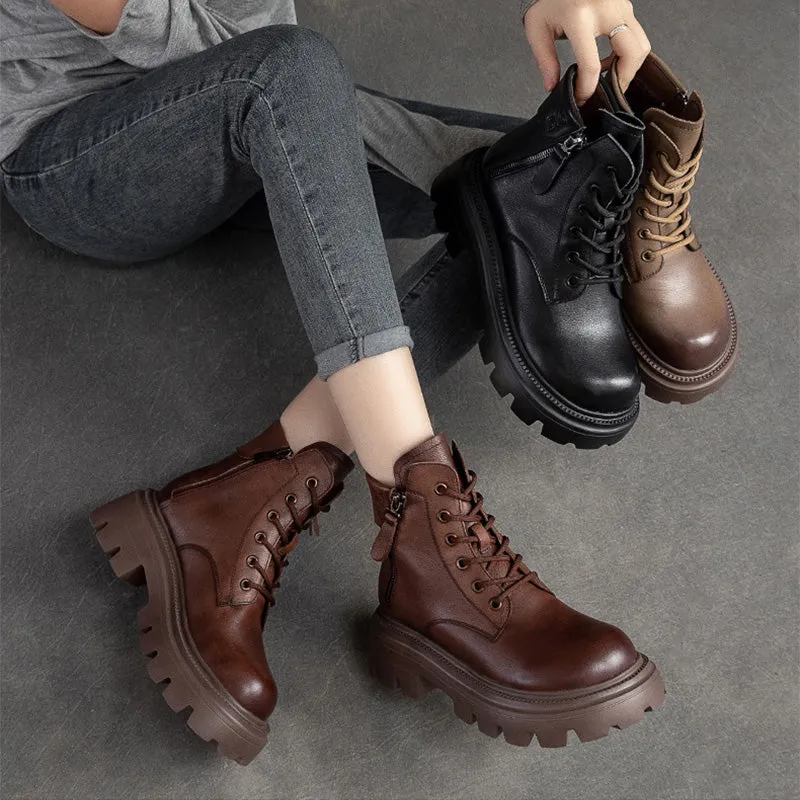 Women Casual Minimalist Soft Leather Boots