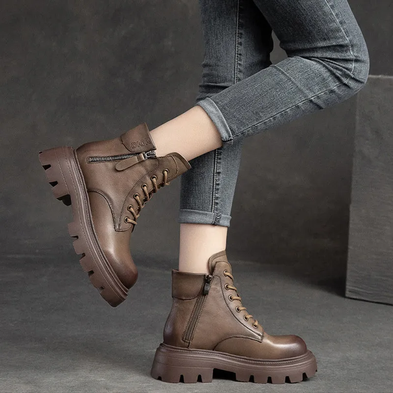 Women Casual Minimalist Soft Leather Boots