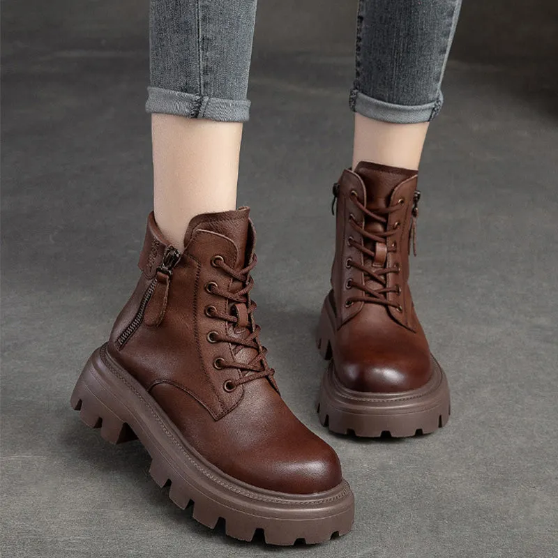 Women Casual Minimalist Soft Leather Boots