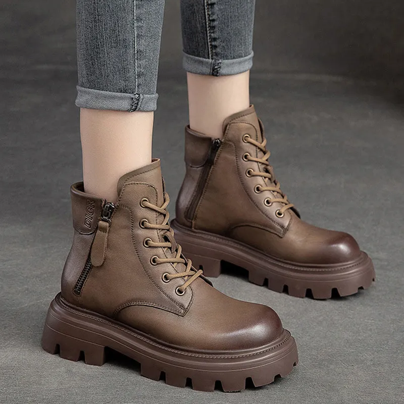 Women Casual Minimalist Soft Leather Boots