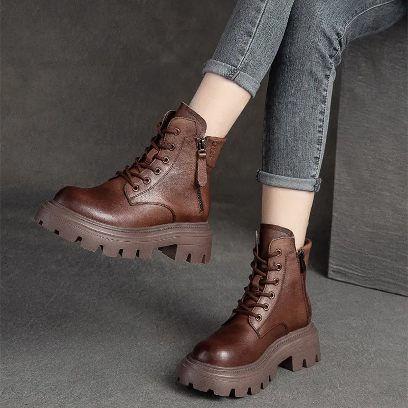 Women Casual Minimalist Soft Leather Boots