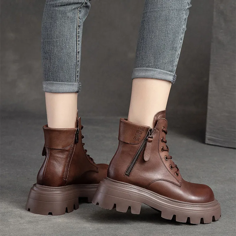 Women Casual Minimalist Soft Leather Boots