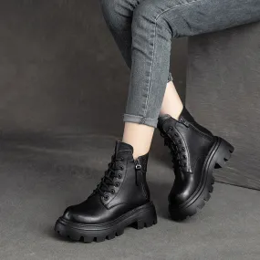 Women Casual Minimalist Soft Leather Boots